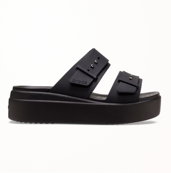 CROCS Broklyn Platform Sandals In Black Womens Size 6 - Picture 1 of 16